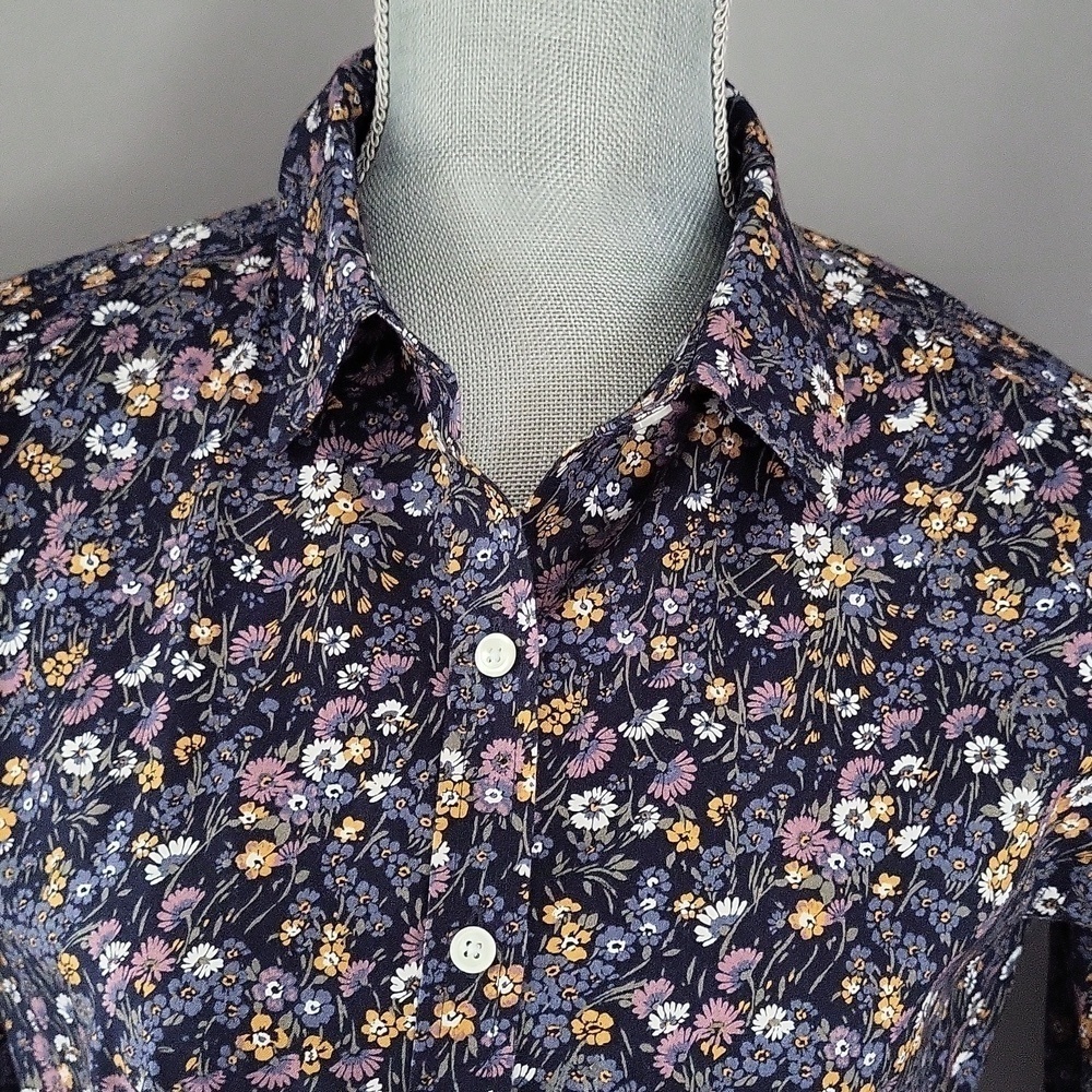 L.L. Bean Floral 3/4 sleeve shirt